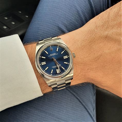 rolex oyster perpetual blue 41mm|rolex oyster perpetual 41 review.